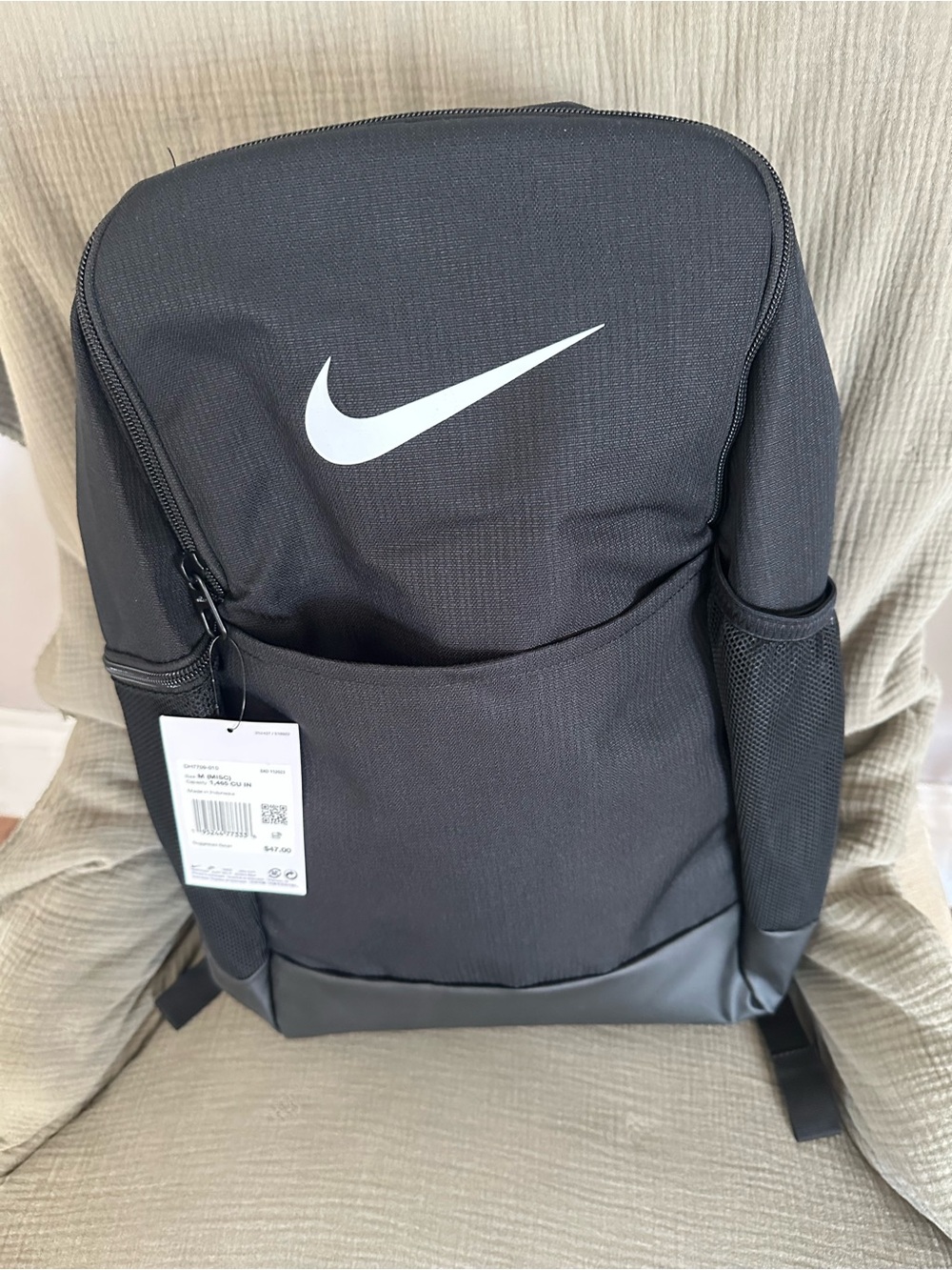 Nike Black Backpack with White Swoosh